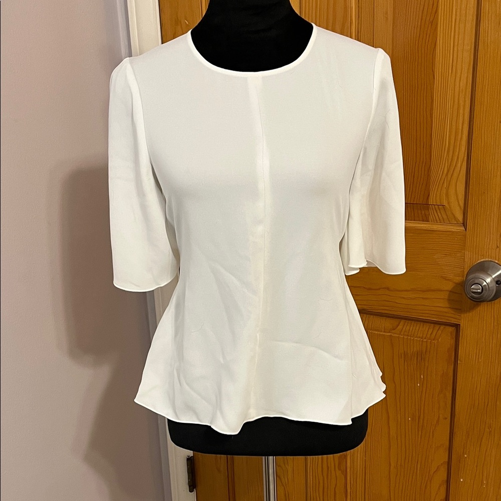 White Tie-back Women's Top